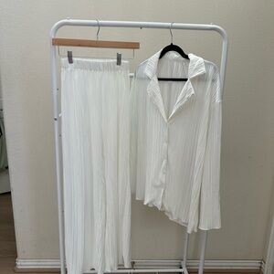 Amazon Women's White Wide Leg Pants & Jumpsuit Coord